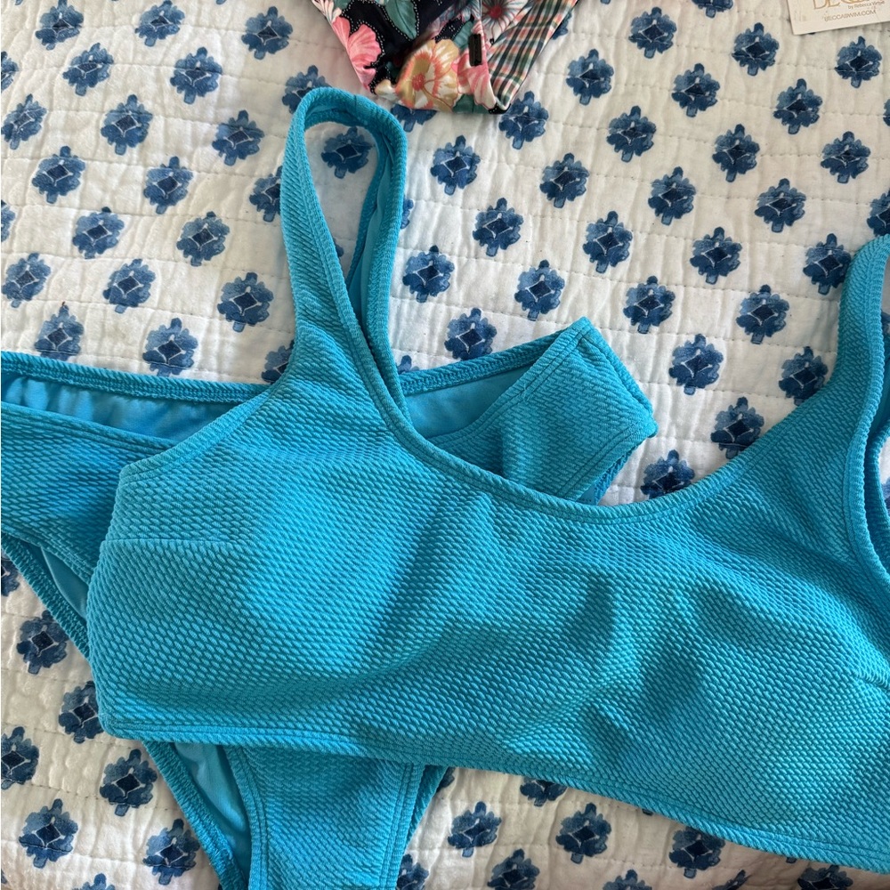 Mosmann Turquoise Textured Swimwear